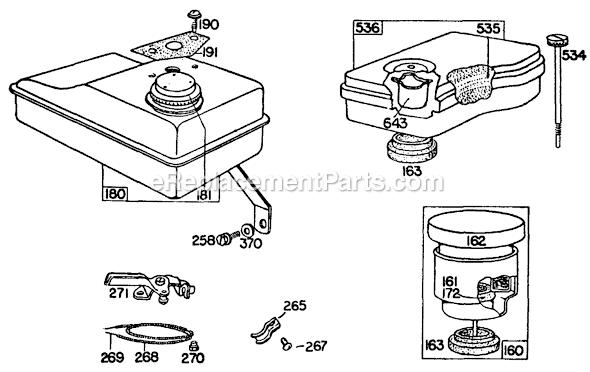 Page E Diagram and Parts List for 80100SERIES  Briggs and Stratton Engine